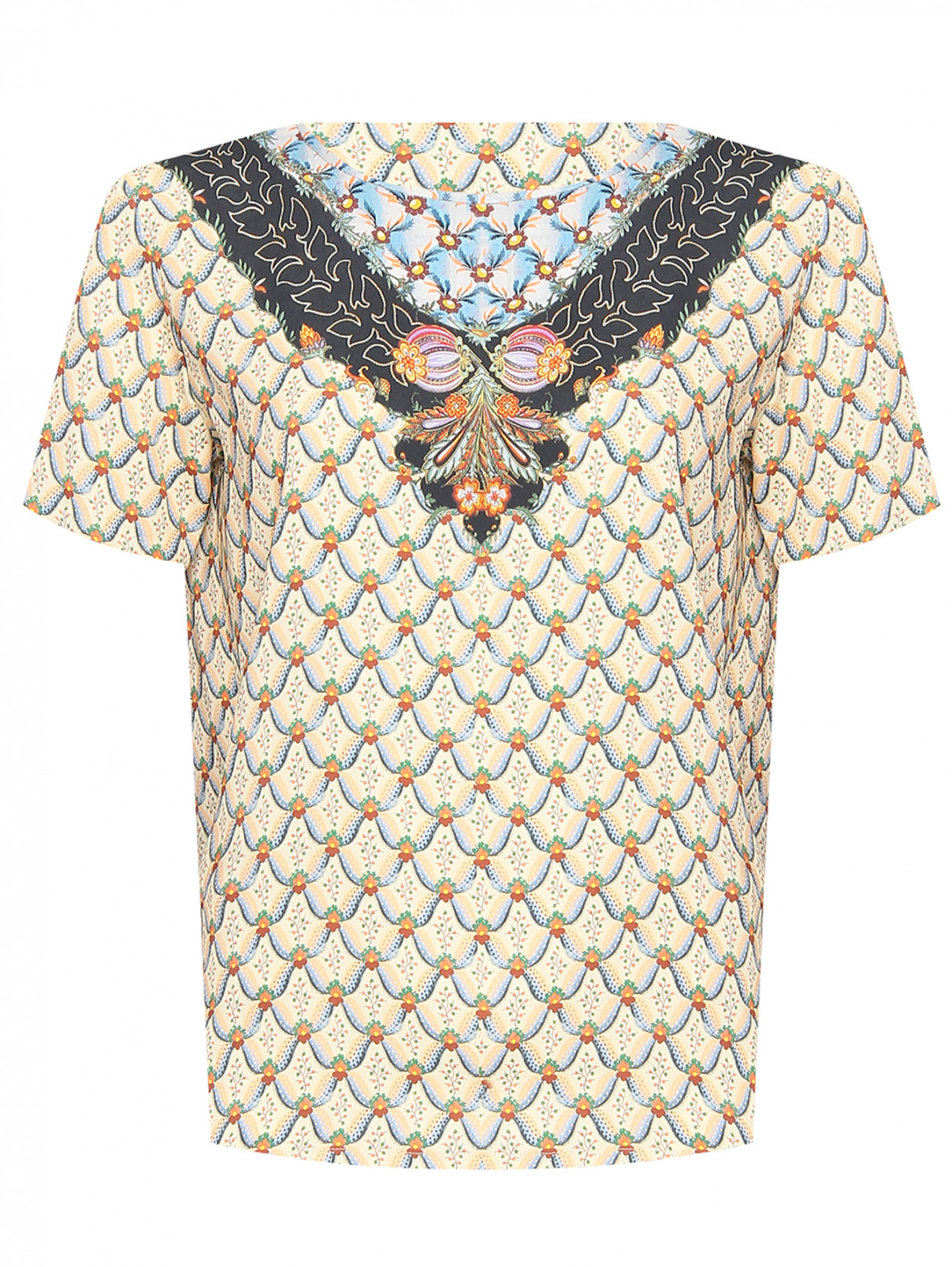 Блузка с коротким рукавом из вискозы Etro  –  Общий вид  – Цвет:  Узор
