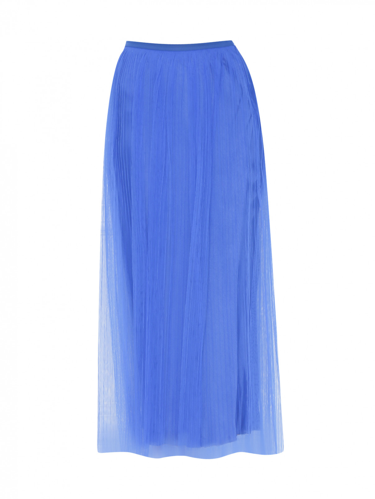 Юбка-миди из сетки Maison Margiela  –  Общий вид  – Цвет:  Синий