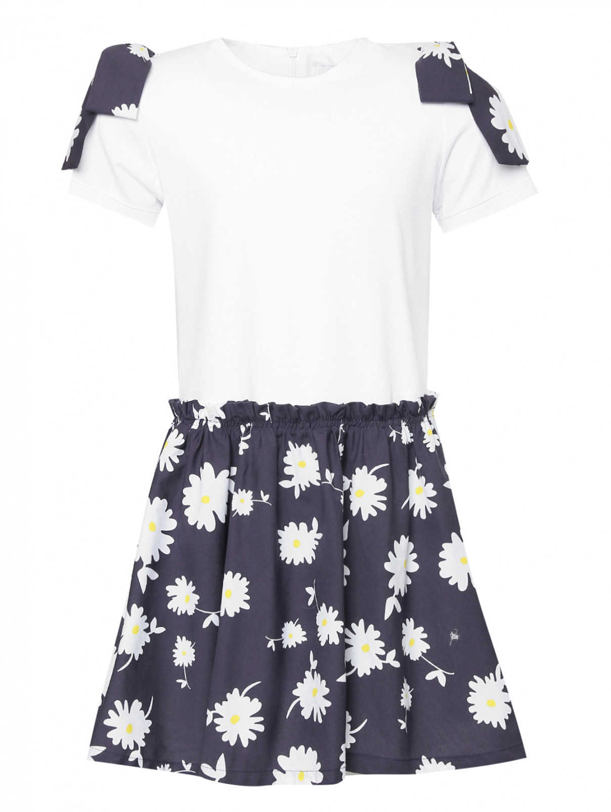 Платье из хлопка с цветочным узором Aletta  –  Общий вид  – Цвет:  Белый