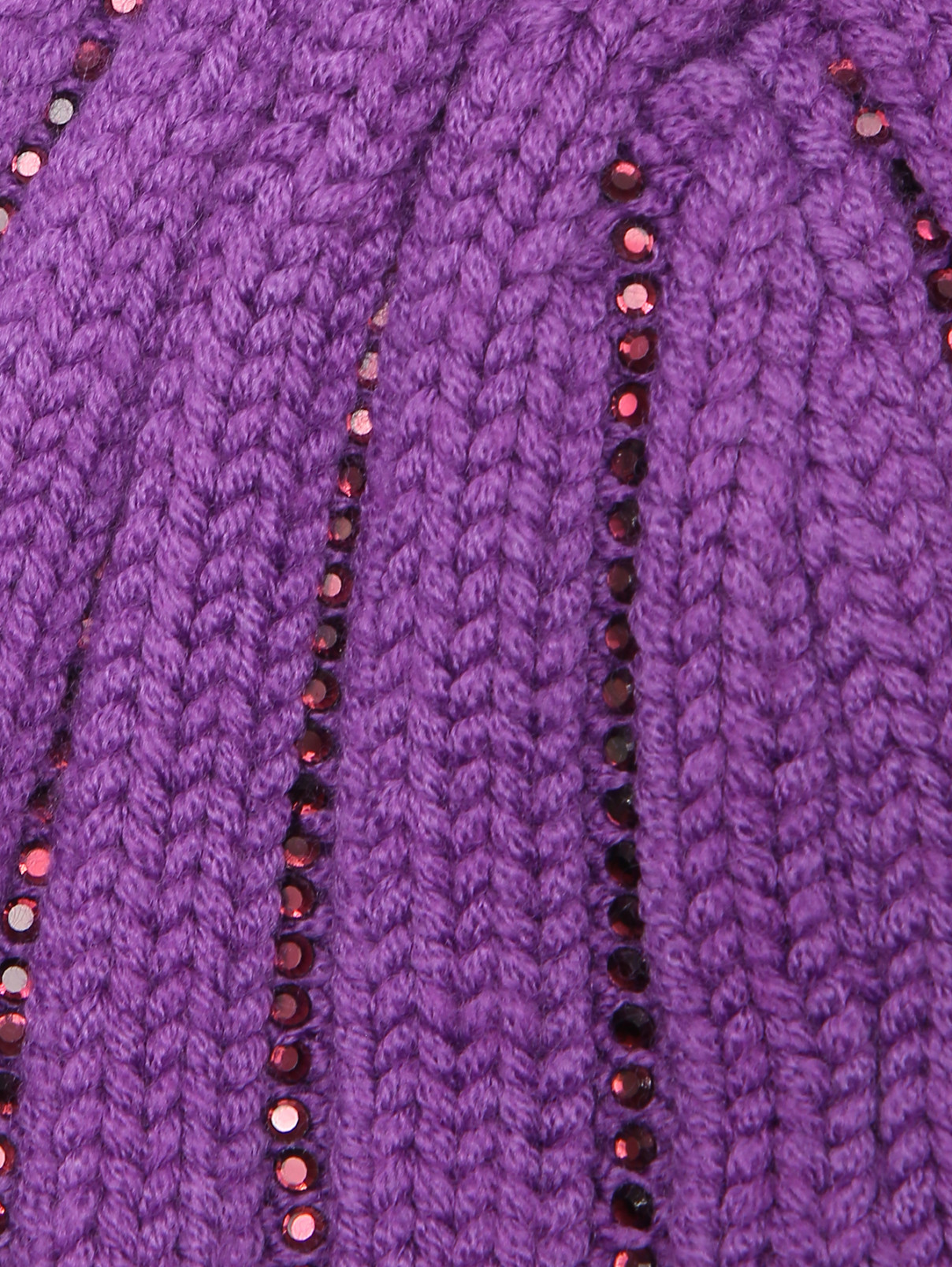Шапка из шерсти, декорированная кристаллами Ermanno Firenze  –  Деталь  – Цвет:  Фиолетовый