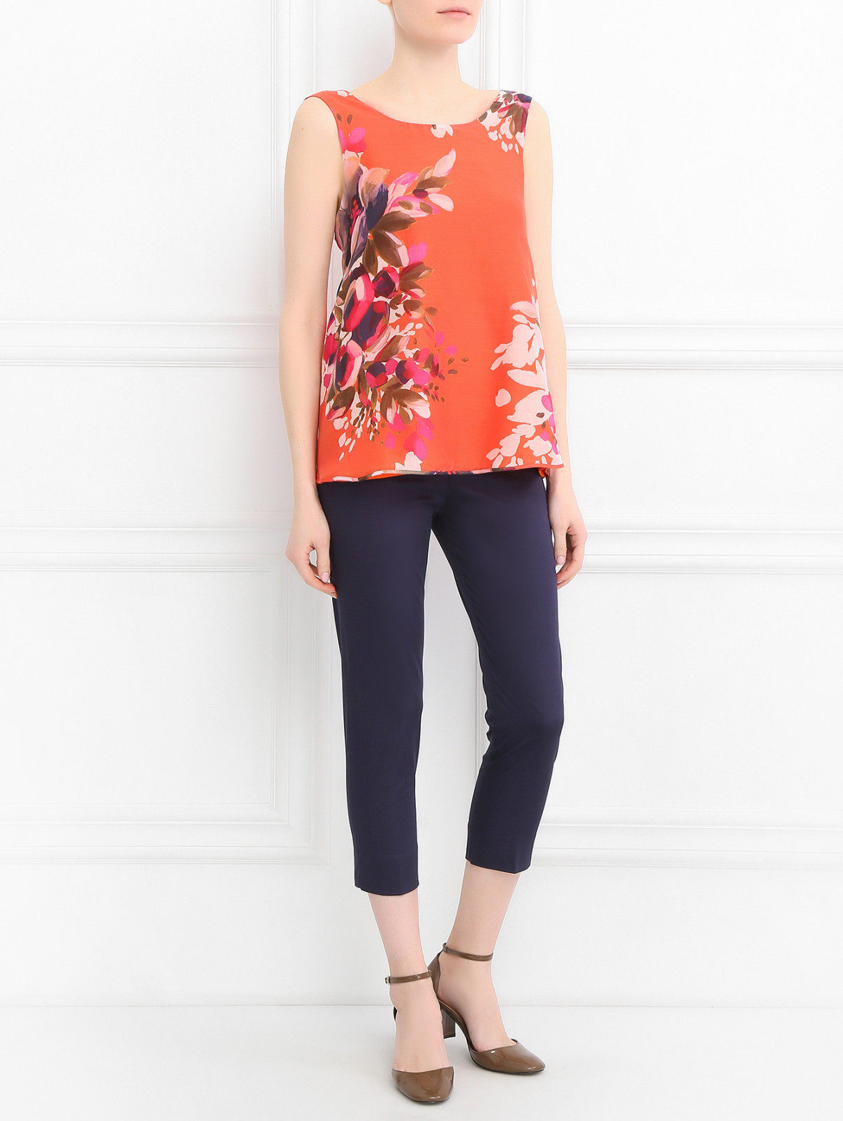 Блуза из хлопка и шелка с цветочным узором Caractere  –  Модель Общий вид  – Цвет:  Узор