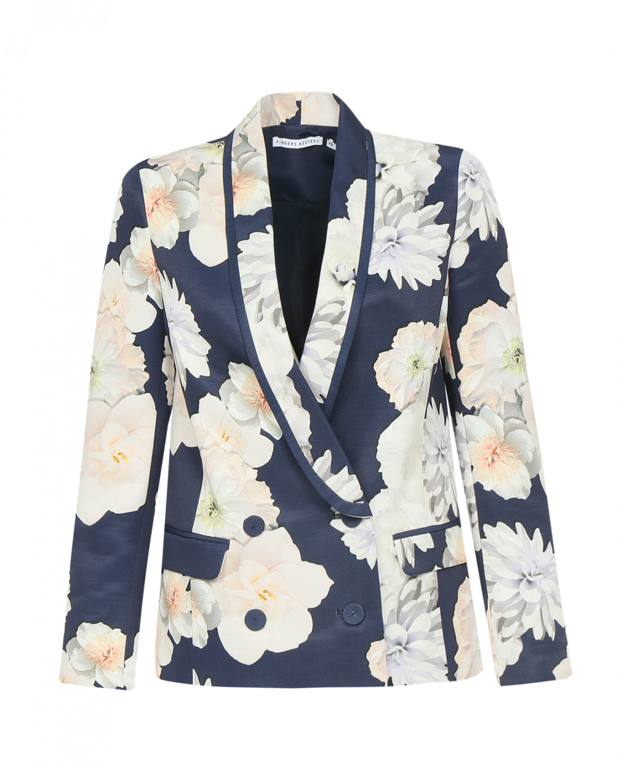 Двубортный пиджак с цветочным узором FINDER KEEPERS-PAUSE  –  Общий вид  – Цвет:  Синий