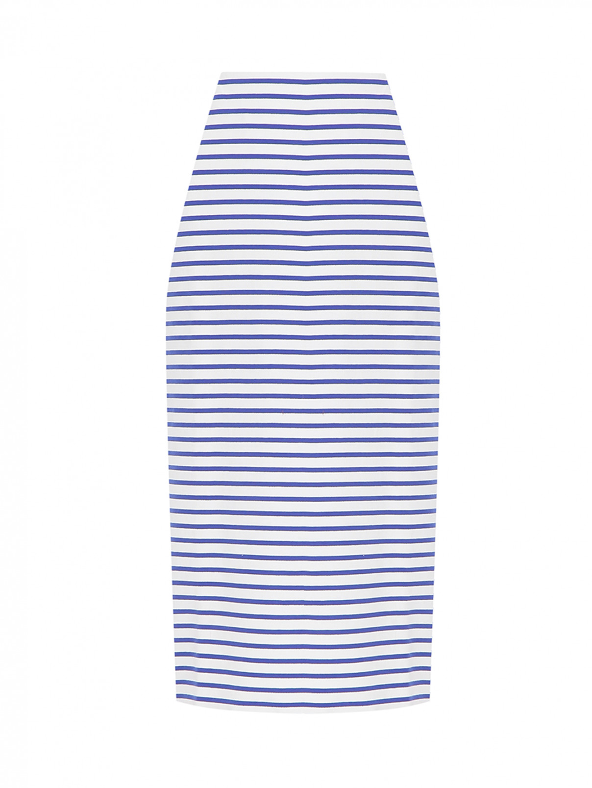 Трикотажная юбка с узором полоска Max&Co  –  Общий вид  – Цвет:  Синий