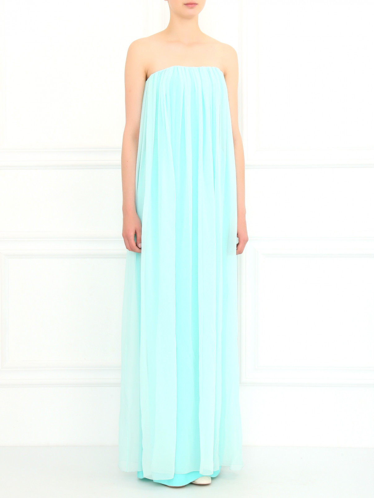 Платье-макси из шелка Kira Plastinina  –  Модель Верх-Низ  – Цвет:  Синий