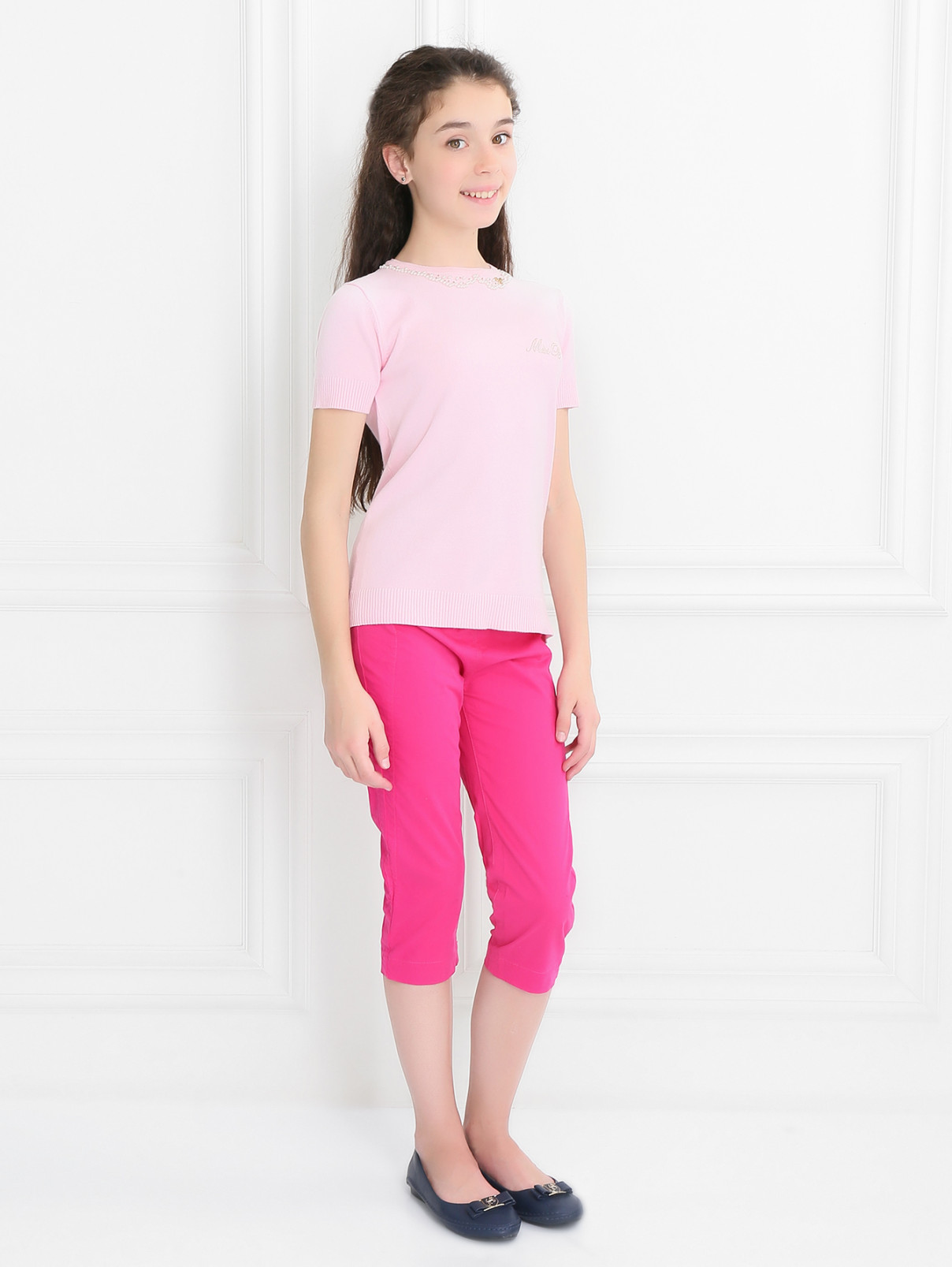 Бриджи из смешанного хлопка Gaultier Junior  –  Модель Общий вид  – Цвет:  Розовый