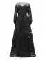 Платье-макси из смешанного шелка с узором Alberta Ferretti  –  Общий вид