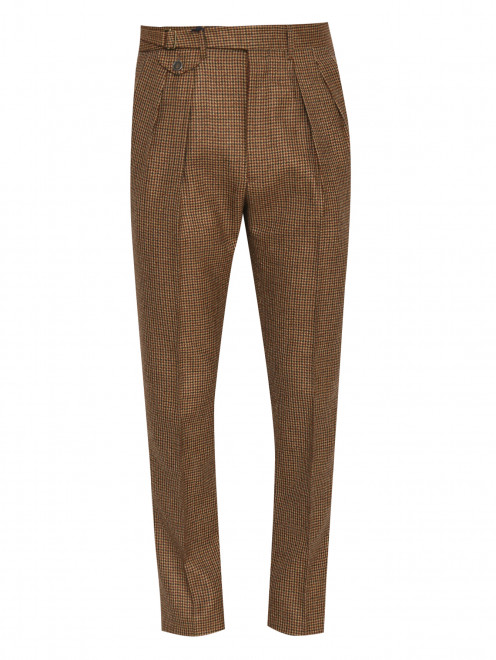 Брюки из шерсти с узором LARDINI - Общий вид