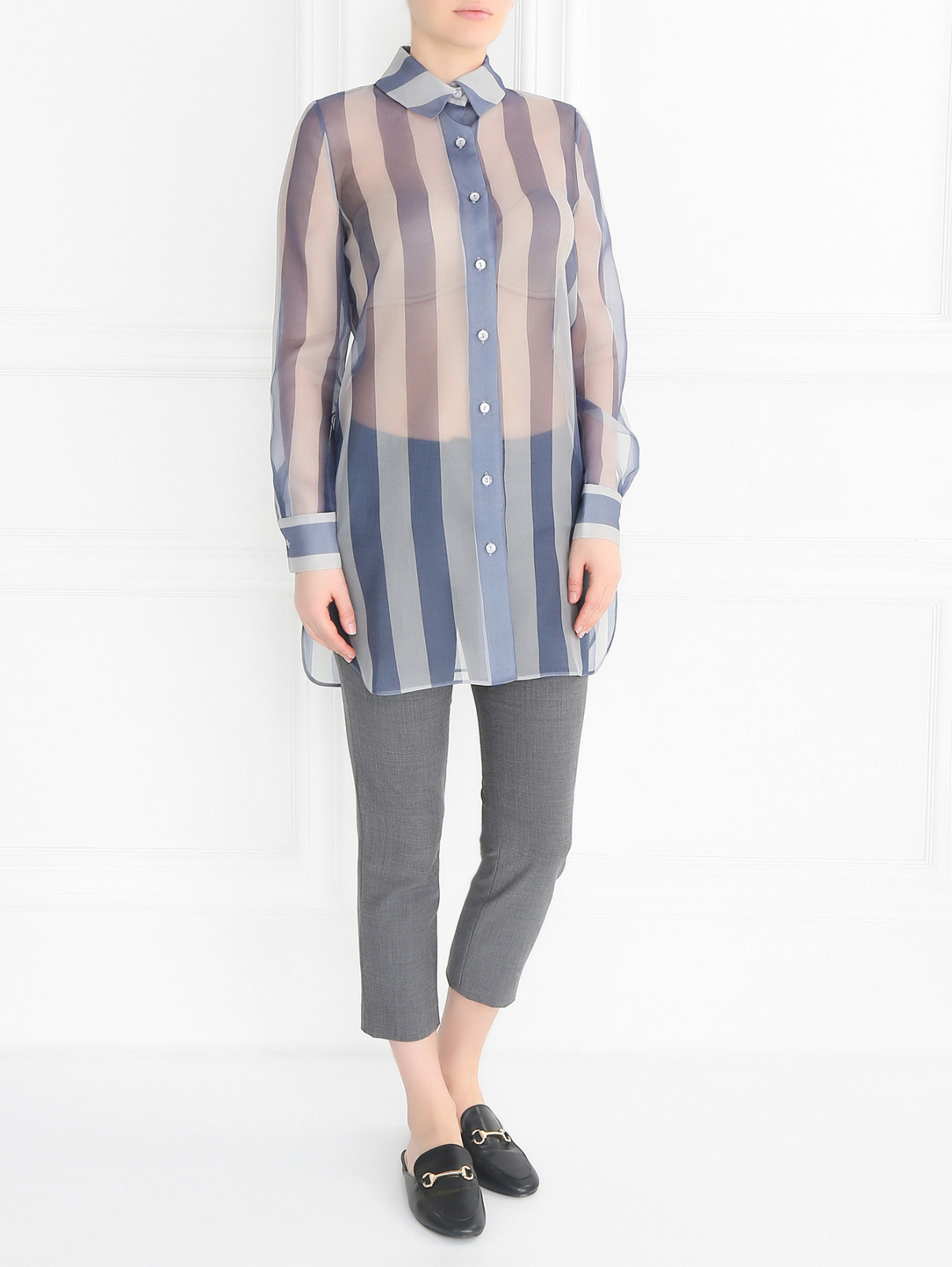 Полупрозрачная блуза из шелка La Perla  –  Модель Общий вид  – Цвет:  Узор