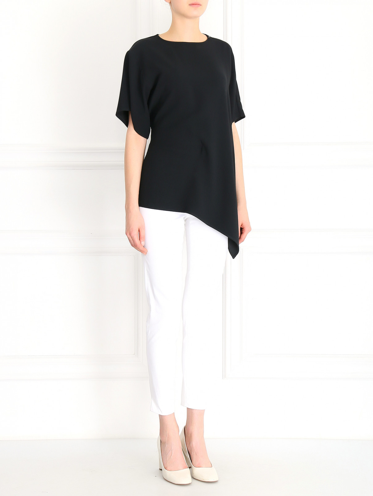Блуза ассиметричного кроя Jean Paul Gaultier  –  Модель Общий вид  – Цвет:  Черный