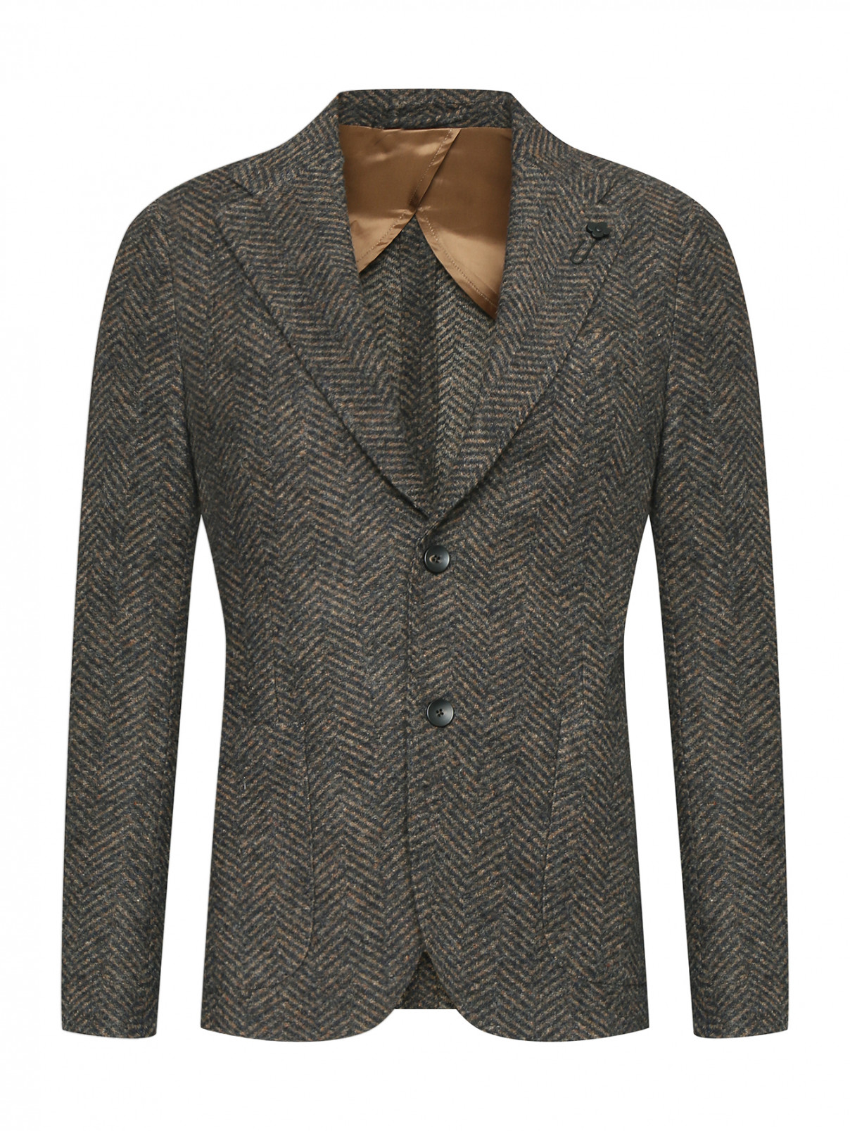 Пиджак из смесовой шерсти LARDINI  –  Общий вид  – Цвет:  Коричневый