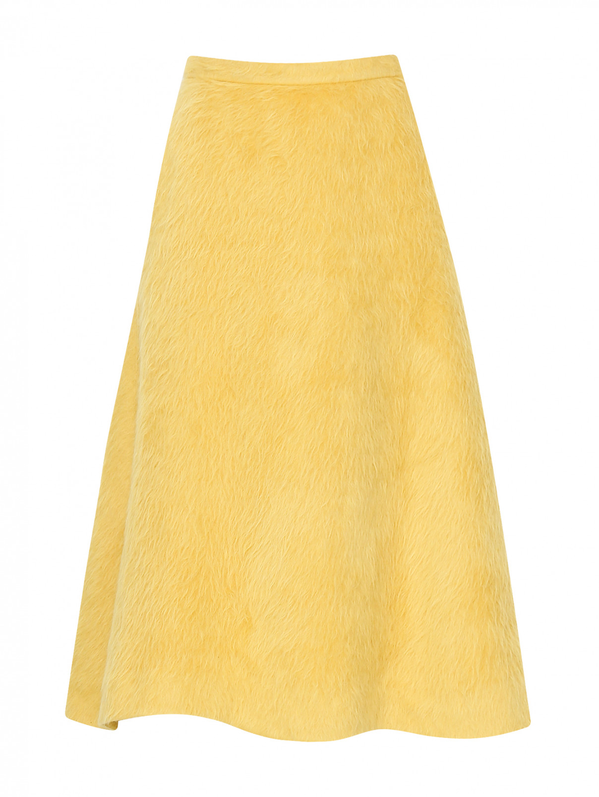 Юбка-миди из шерсти с карманами Rochas  –  Общий вид  – Цвет:  Желтый