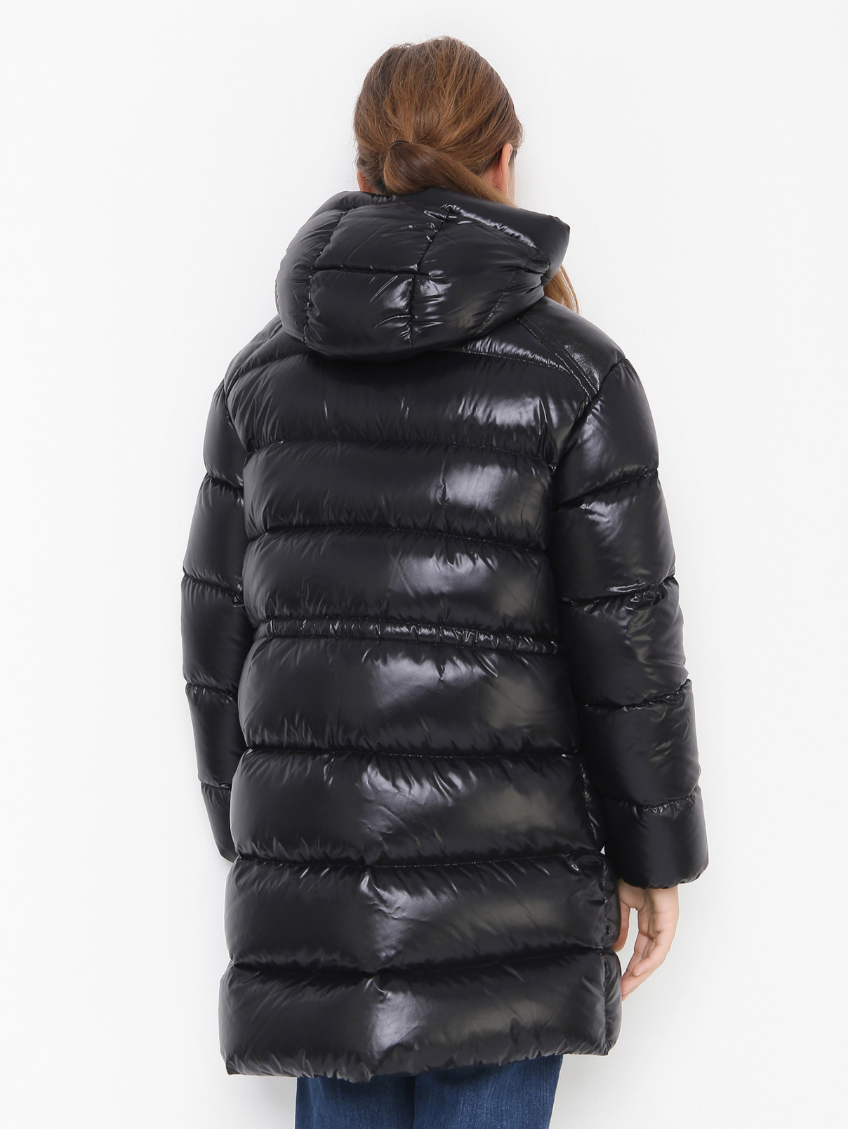 Пуховое стеганое пальто Moncler  –  МодельВерхНиз1  – Цвет:  Черный