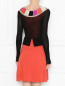 Платье из шелка с контрастной вставкой Temperley London  –  МодельВерхНиз1