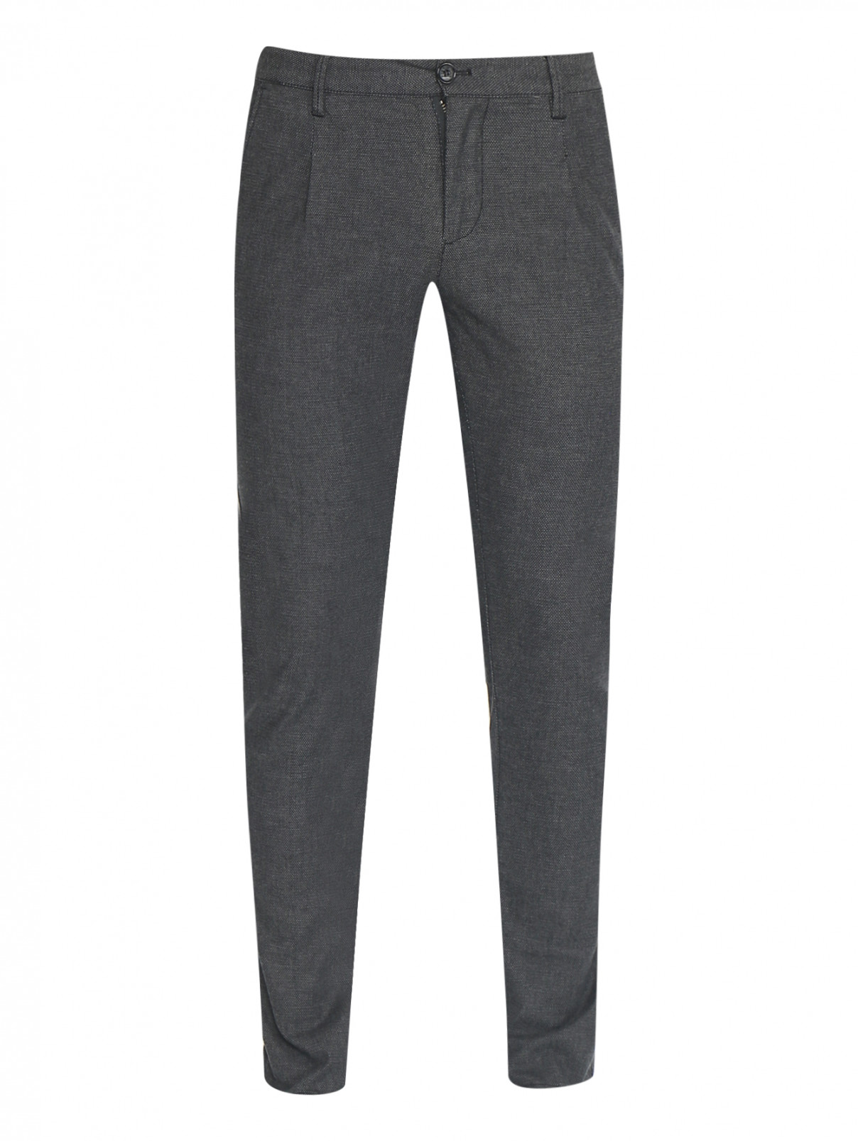 Зауженные брюки из хлопка Q/S  –  Общий вид  – Цвет:  Серый