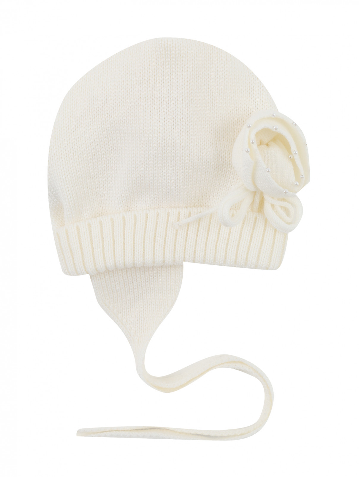 Трикотажная шапочка на завязках Catya  –  Общий вид  – Цвет:  Белый