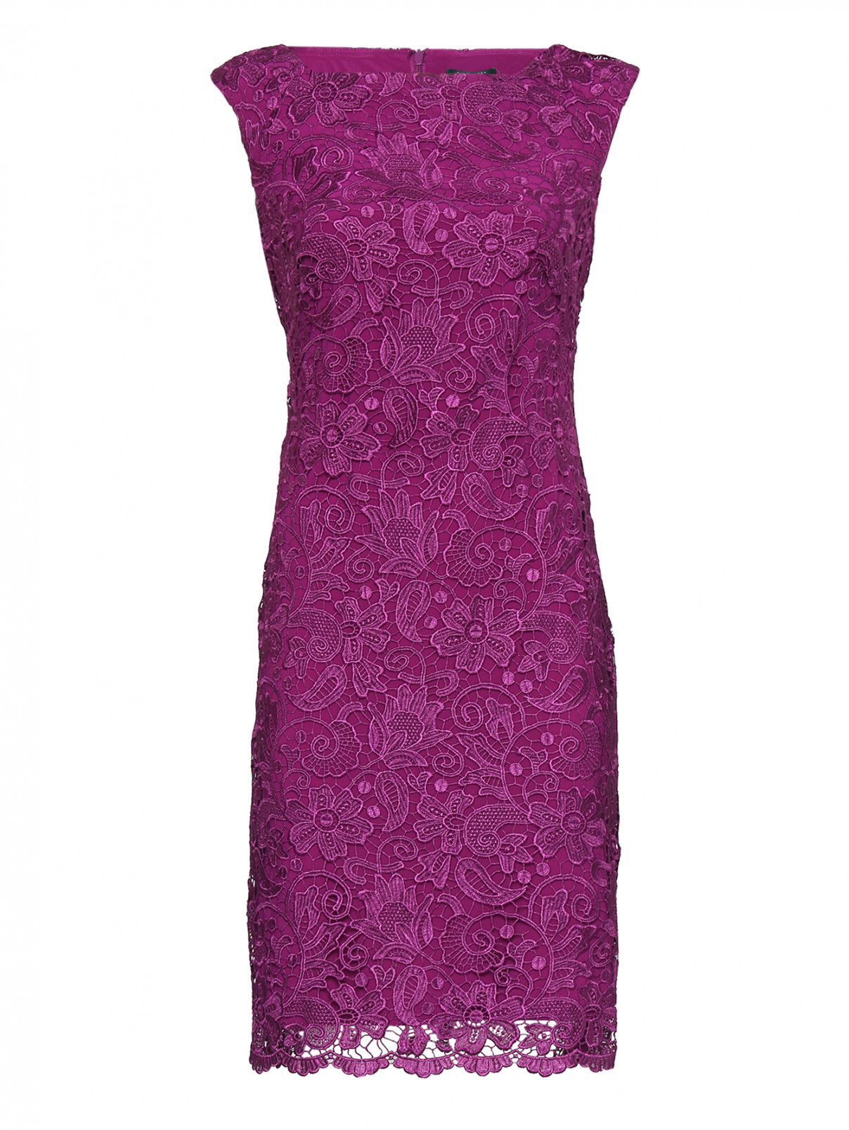 Платье-футляр из кружева Lauren  –  Общий вид  – Цвет:  Фиолетовый