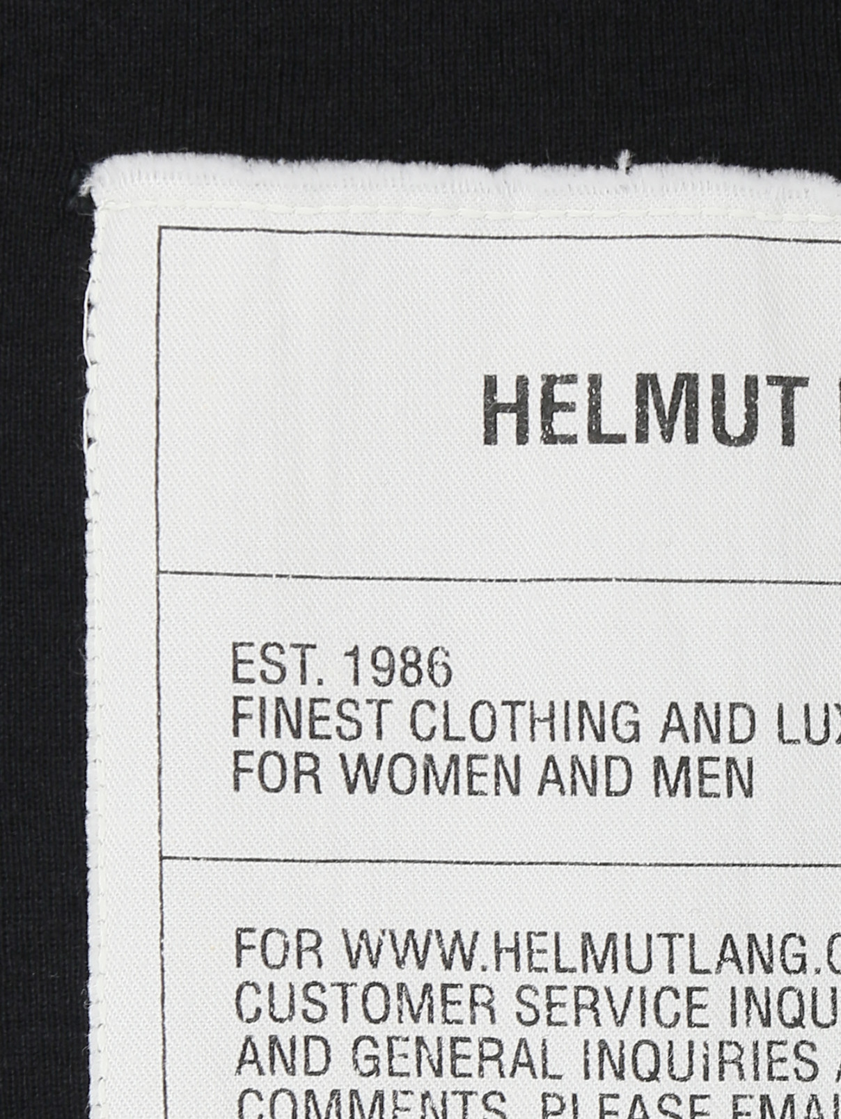 Футболка из хлопка декорированная нашивками Helmut Lang  –  Деталь1  – Цвет:  Черный