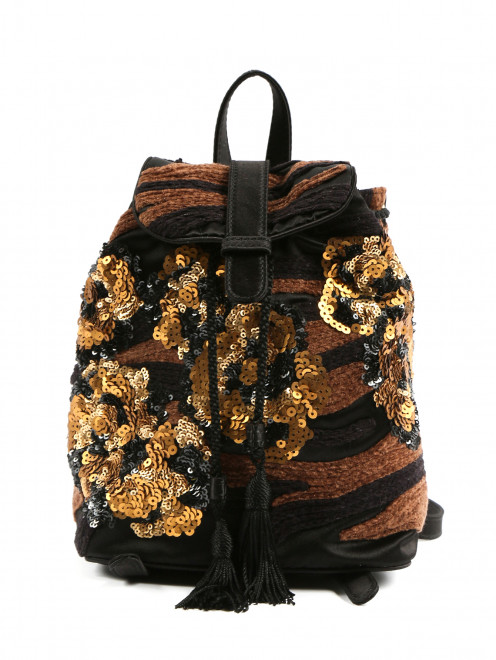 Рюкзак из текстиля, декорированный пайетками - Общий вид