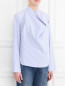Блуза из хлопка в полоску с фантазийным воротником MM6  –  МодельВерхНиз