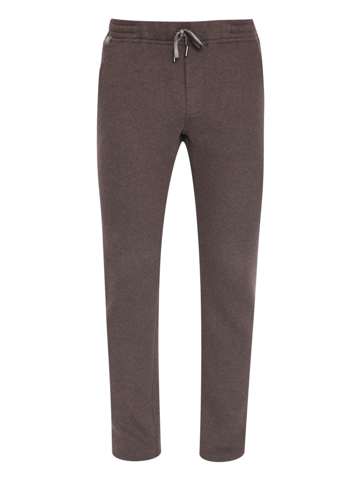 Трикотажные брюки на резинке с карманами Capobianco  –  Общий вид  – Цвет:  Коричневый