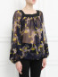 Блуза из шелка свободного кроя с цветочным узором Tara Jarmon  –  Модель Верх-Низ