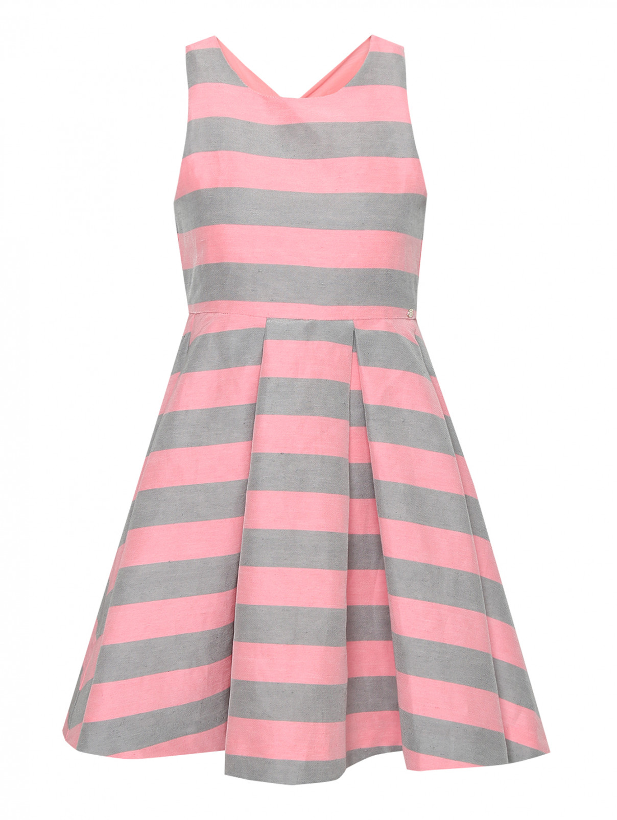Платье в широкую полоску Tartine Et Chocolat  –  Общий вид  – Цвет:  Розовый