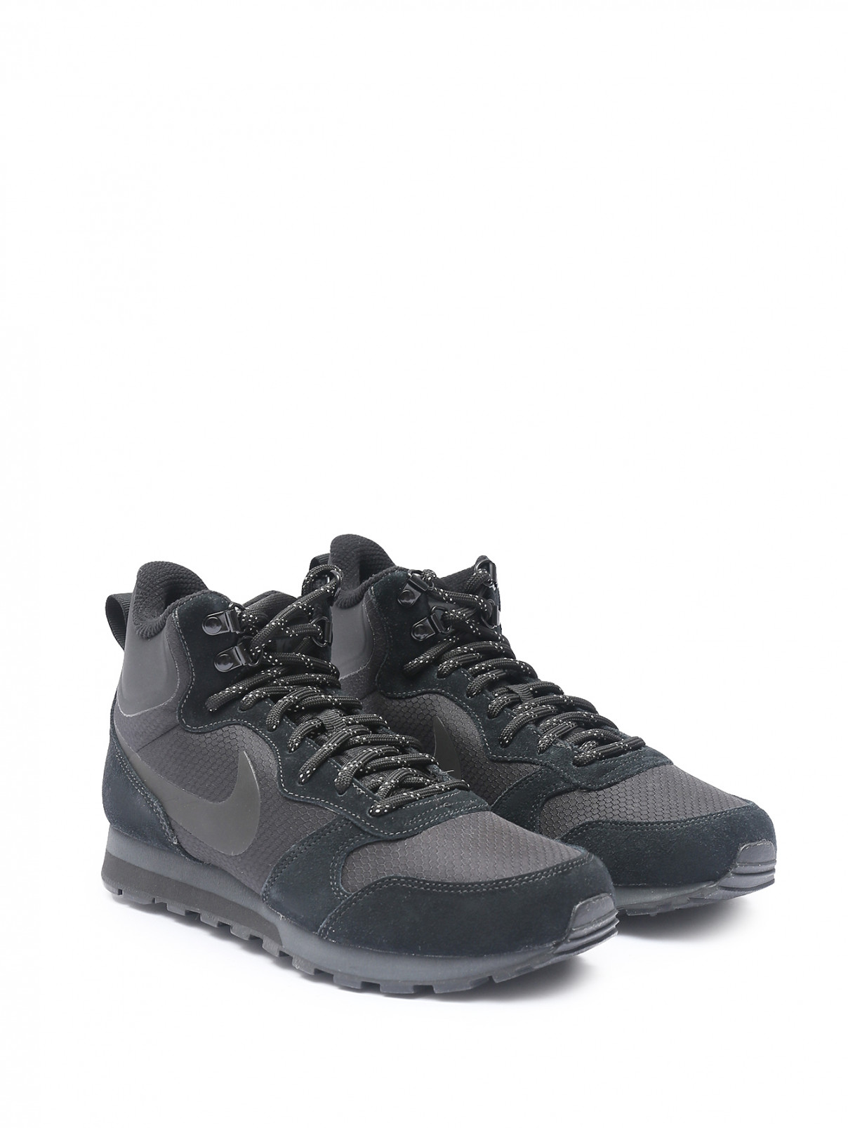 Комбинированные ботинки на шнурках Nike  –  Общий вид  – Цвет:  Черный