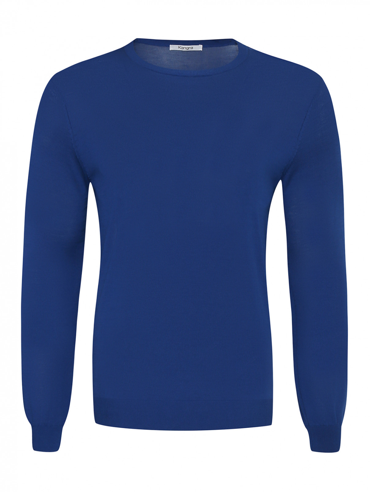 Джемпер из хлопка и шелка Kangra Cashmere  –  Общий вид  – Цвет:  Синий