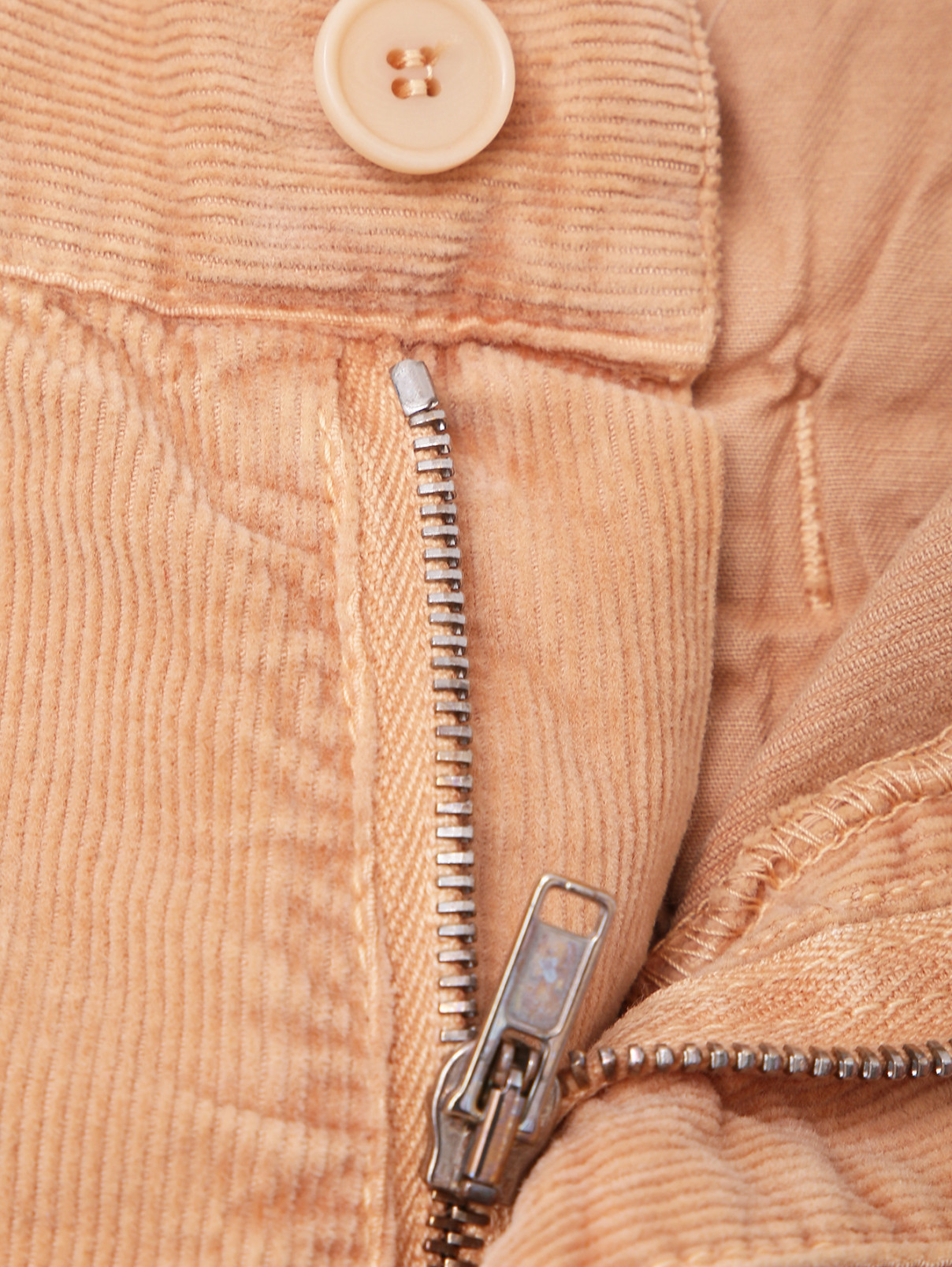 Однотонные вельветовые брюки Il Gufo  –  Деталь1  – Цвет:  Бежевый