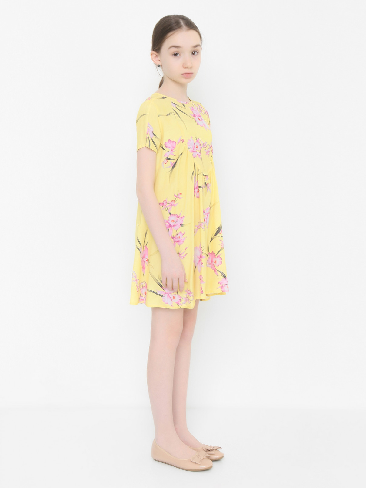 Платье из вискозы с цветочным узором N21  –  МодельВерхНиз  – Цвет:  Узор