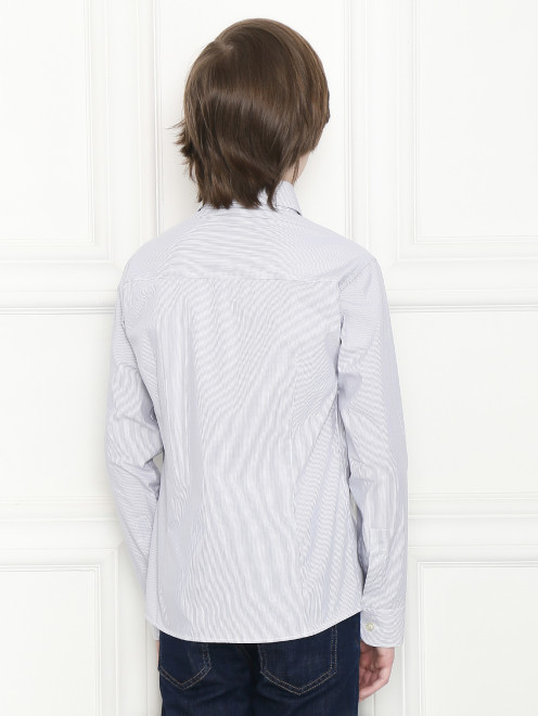 Рубашка из хлопка с узором полоска - МодельВерхНиз1