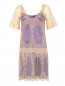 Платье из шелкового кружева с контрастной подкладкой Alberta Ferretti  –  Общий вид