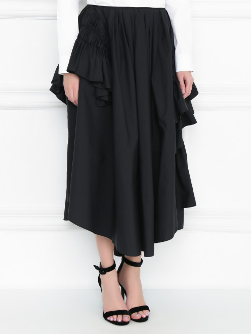 Юбка из хлопка с драпировкой Jil Sander - МодельВерхНиз