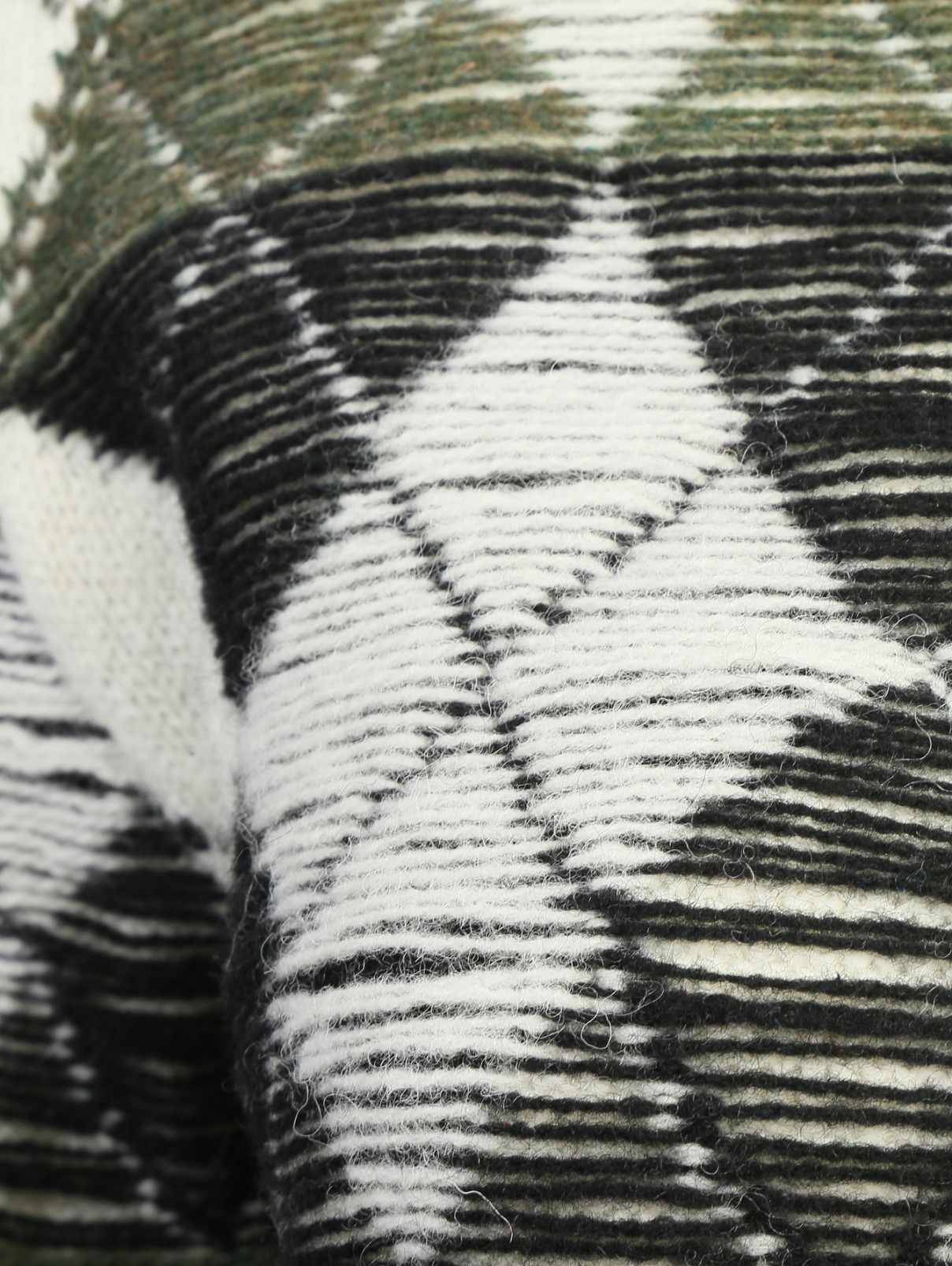 Джемпер из шерсти фактурной вязки с рисунком J.W. Anderson  –  Деталь  – Цвет:  Белый