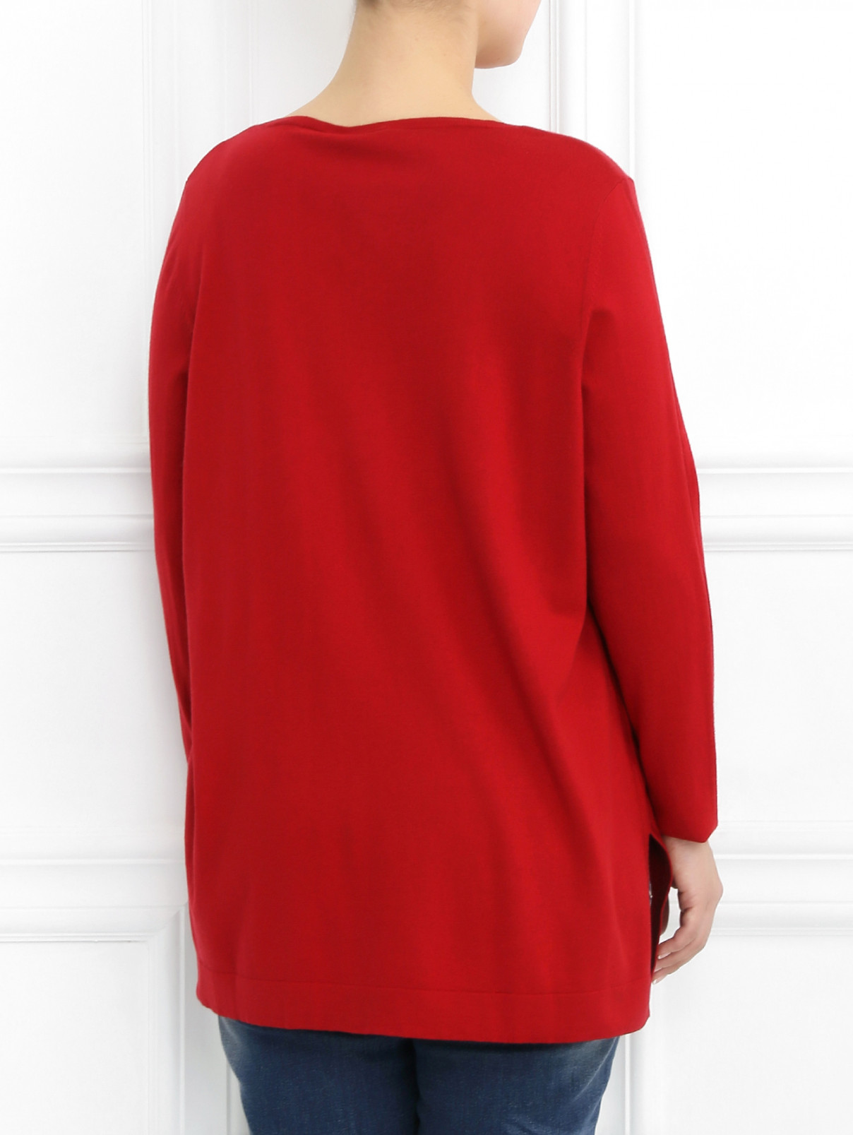 Джемпер из шелка и хлопка свободного кроя Marina Rinaldi  –  Модель Верх-Низ1  – Цвет:  Красный
