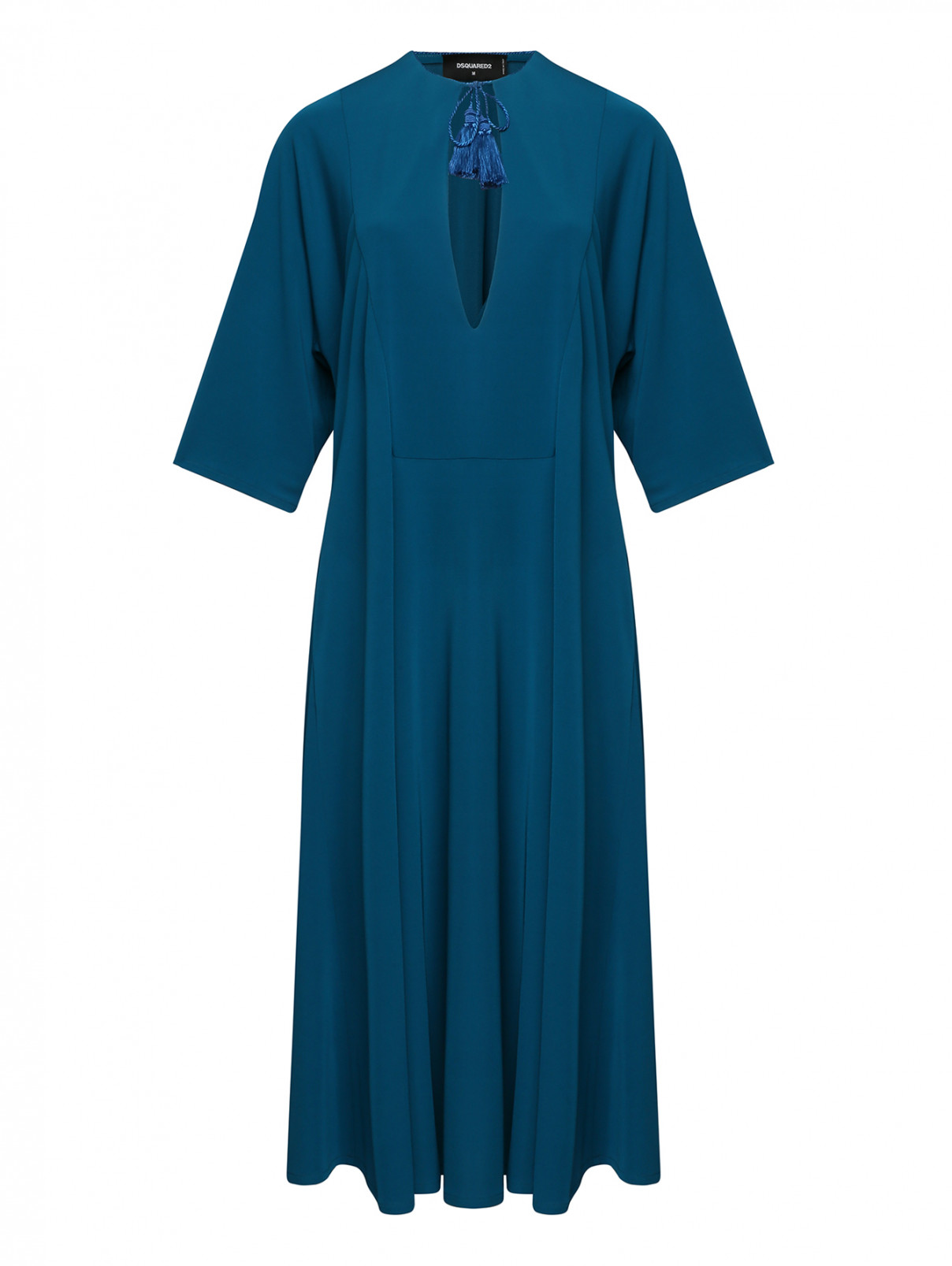 Платье-миди свободного кроя Dsquared2  –  Общий вид  – Цвет:  Синий