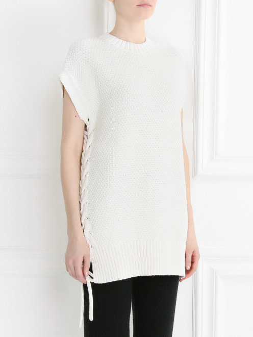 Удлиненный топ крупной вязки DKNY - Модель Верх-Низ