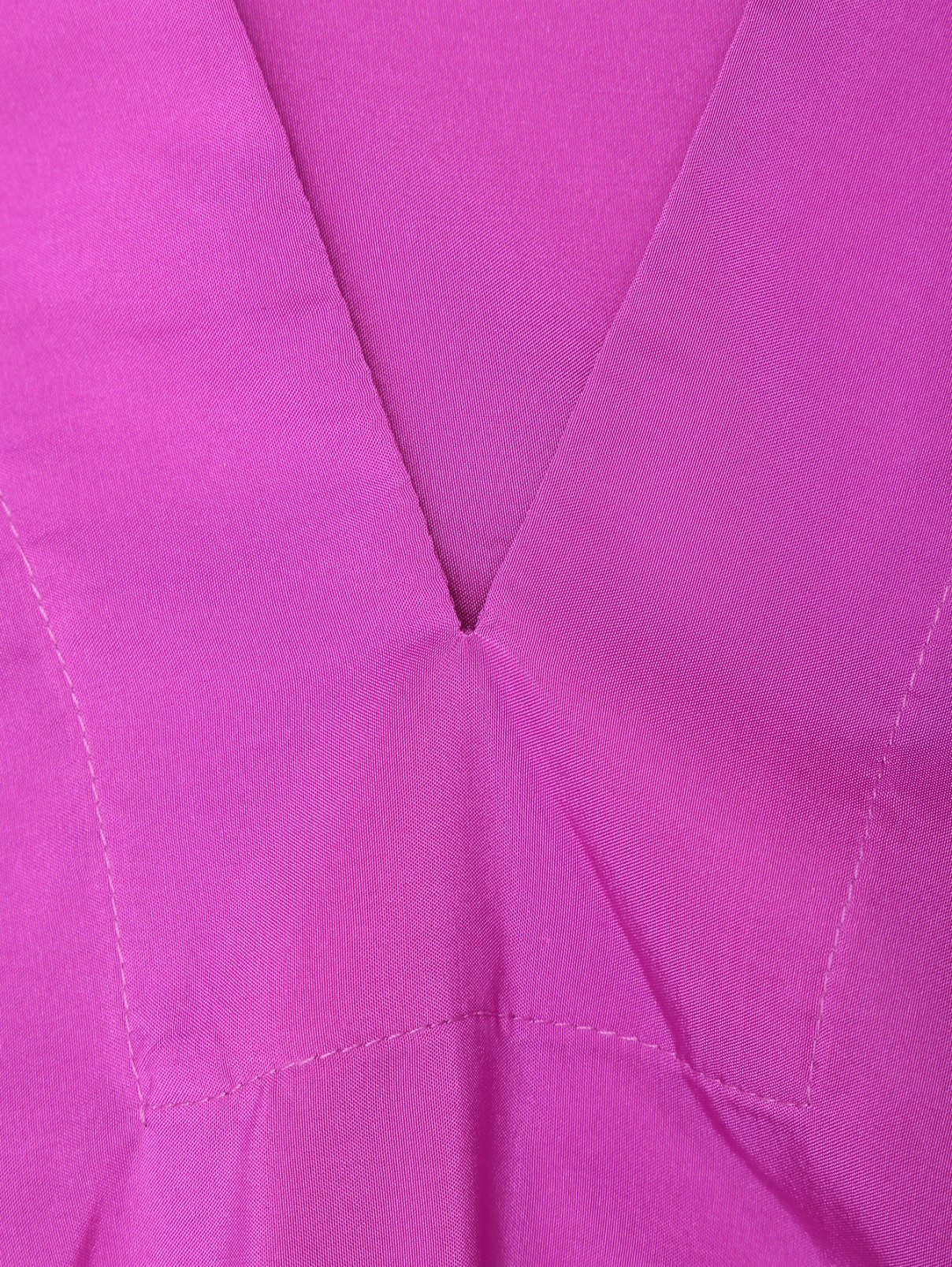 Укороченная блуза из шелка Rohe  –  Деталь  – Цвет:  Фиолетовый