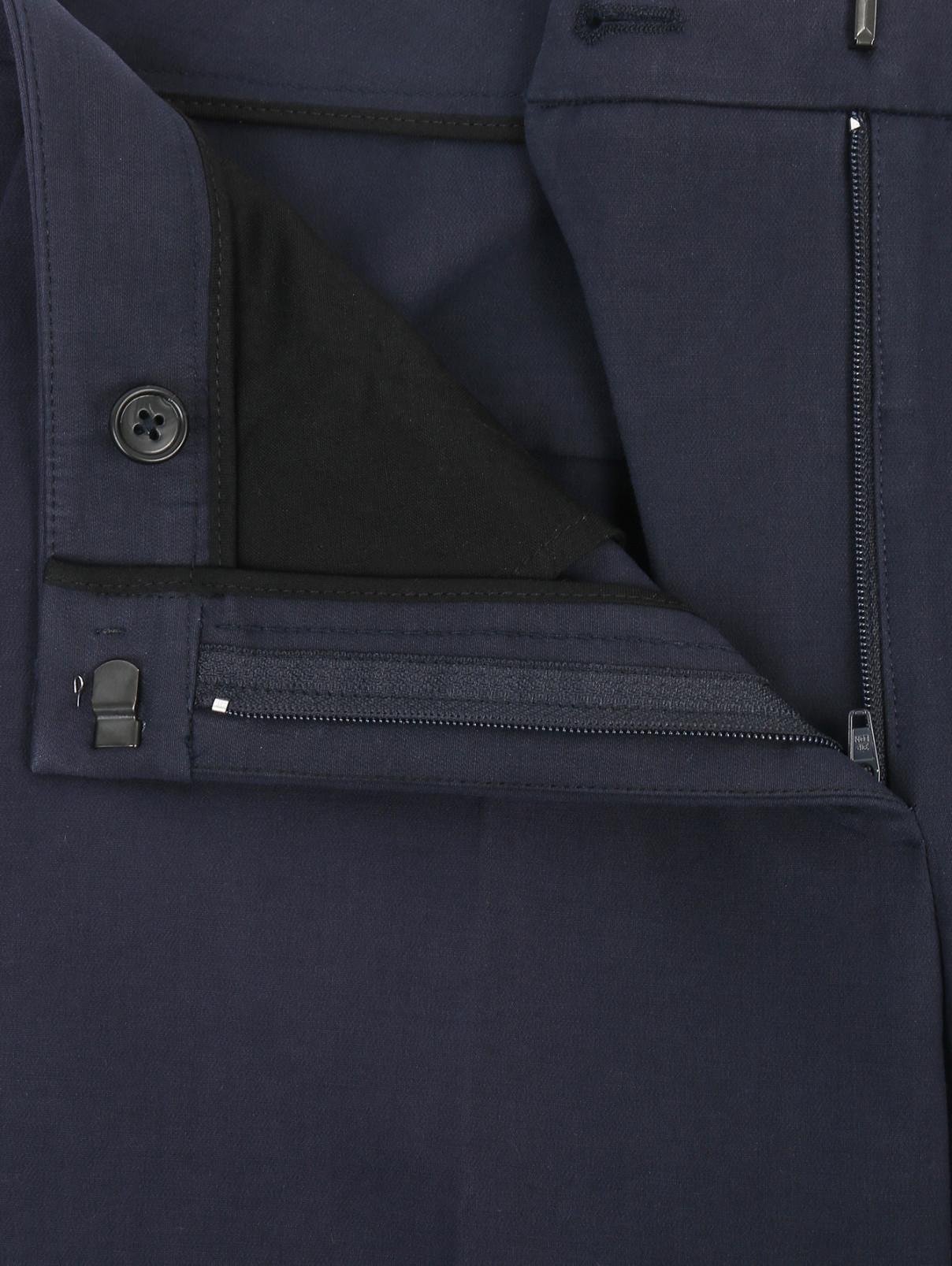 Укороченные брюки прямого кроя из хлопка Giles  –  Деталь1  – Цвет:  Синий