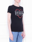 Трикотажная футболка с принтом Love Moschino  –  МодельВерхНиз
