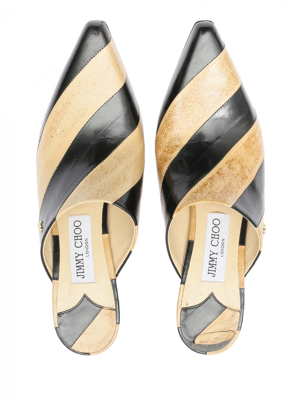 Туфли-мюли из двух видов кожи Jimmy Choo  –  Обтравка3  – Цвет:  Черный