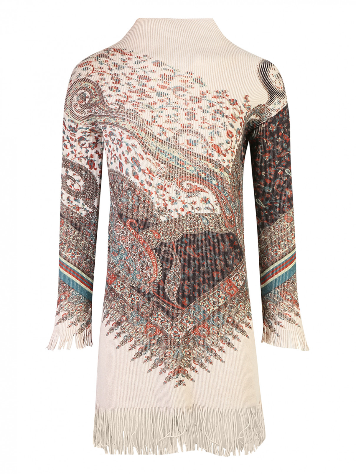 Платье трикотажное из шерсти и кашемира Etro  –  Общий вид  – Цвет:  Мультиколор
