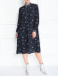 Расклешенное платье из вискозы с узором Marina Rinaldi  –  МодельОбщийВид
