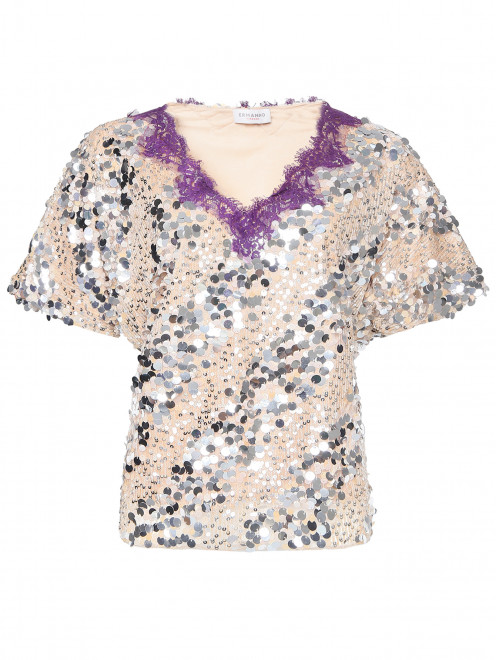 Блуза декорированная пайетками Ermanno Firenze - Общий вид