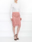 Кружевная юбка-карандаш из хлопка Moschino  –  Модель Общий вид