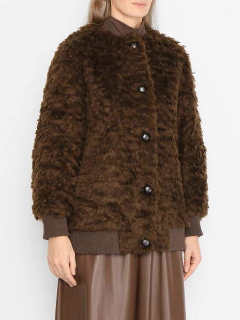 Пушистая куртка-бомбер Weekend Max Mara - МодельВерхНиз