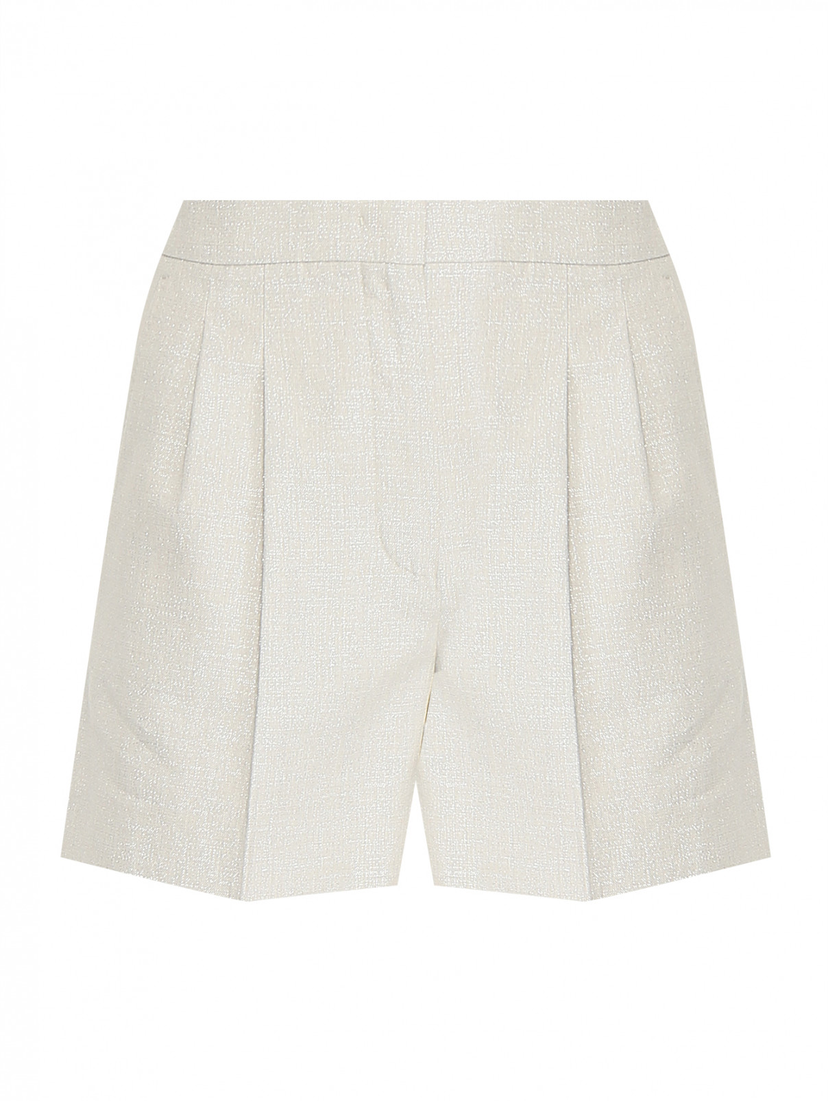 Шорты из хлопка с защипами Max Mara  –  Общий вид  – Цвет:  Бежевый