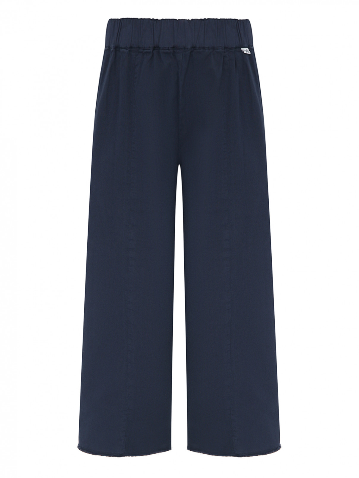 Однотонные брюки на резинке Il Gufo  –  Общий вид  – Цвет:  Синий