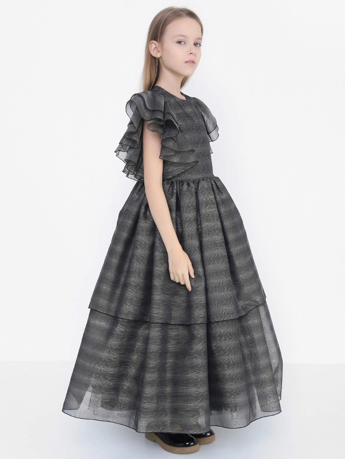 Вечернее платье с рукавом-крылышко Elie Saab  –  МодельВерхНиз  – Цвет:  Черный