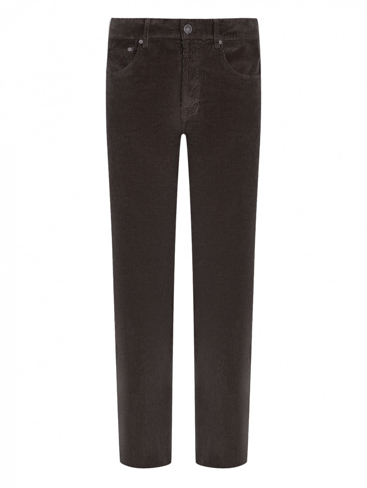 Вельветовые брюки из смешанного хлопка LARDINI  –  Общий вид  – Цвет:  Серый